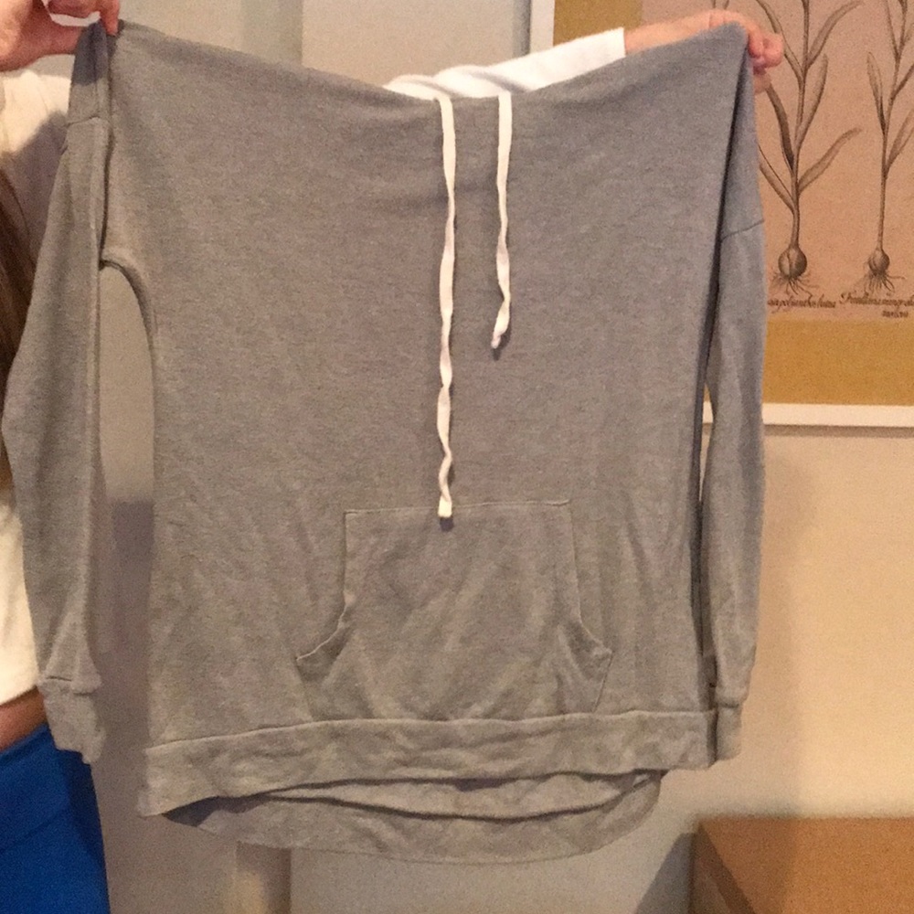 Grey soft thin hoodie